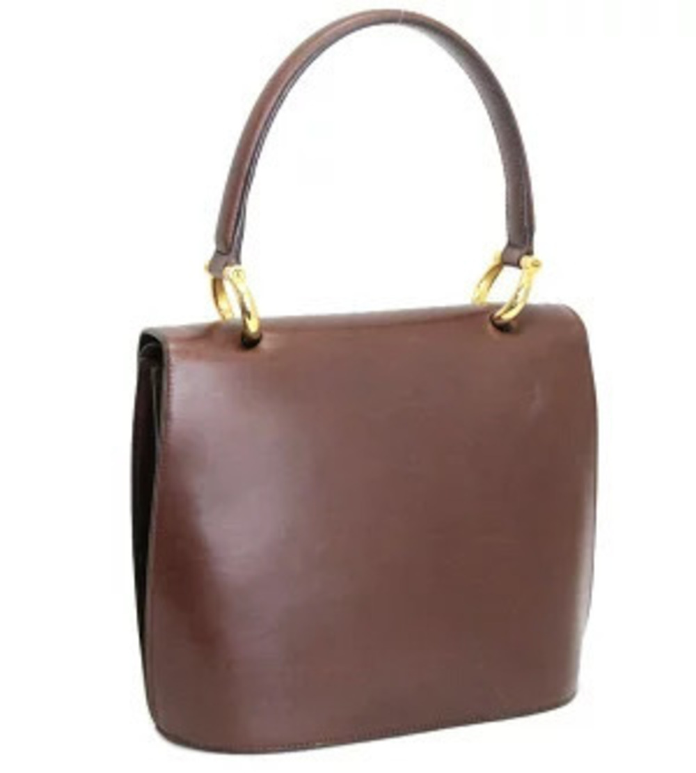 Celine Brown Flap Handbag Double Leather